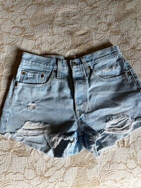 Levi’s 501 Light Wash Distressed Women's Denim Shorts